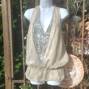 Robbi & Nikki sexy sleeveless sparkly tank top extra small XS